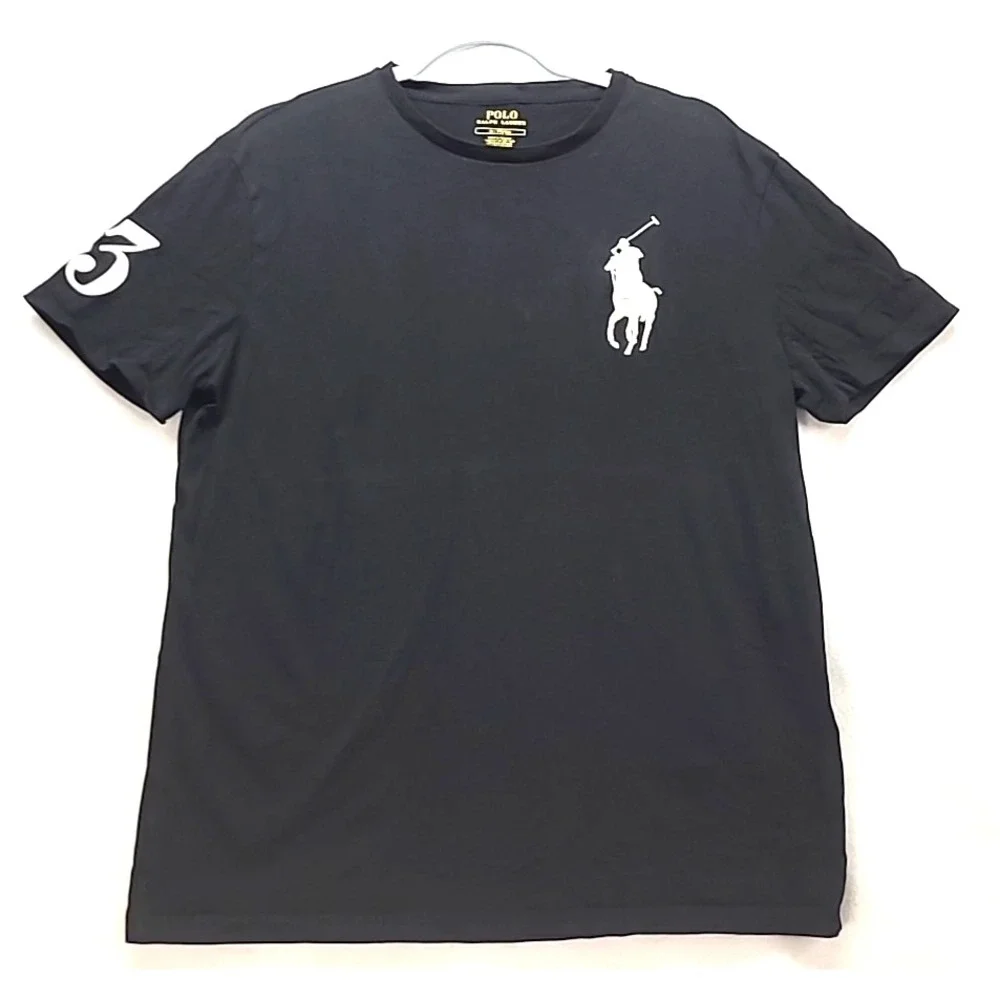 Polo Ralph Lauren Embroidered Big Pony Number 3 T Shirt With‎ Issues please read